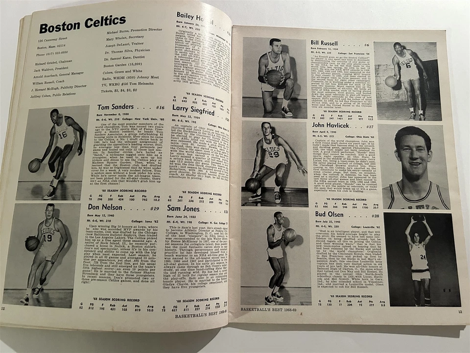 1968 69 NBA Basketball Best BOSTON CELTICS Bailey HOWELL John HAVLICEK Pictorial - Image 2 of 4
