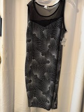 Olivia Matthew's Black Form-Fitting Embellished Evening Cocktail Dress NWT  1X