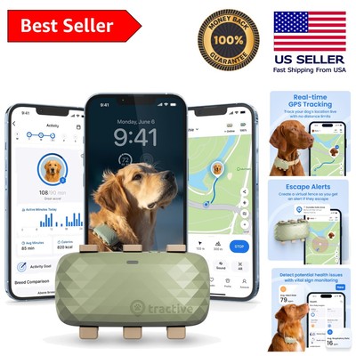 Waterproof Dog GPS Tracker with Virtual Fence & 1- Battery Life