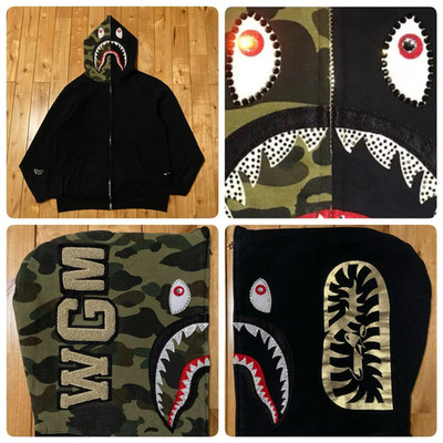 BAPE CAMO Swarovski Shark Full Zip Hoodie A Bathing Ape Size XL | eBay