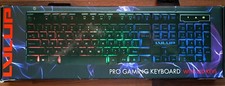 LVLUP Pro Gaming Keyboard w/ LED Keys LU734 Black - New Open Box - Tested/Works