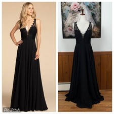 Beautiful Hayley Paige Black Chiffon Gown!