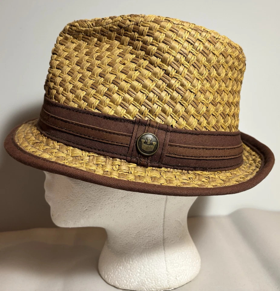 Sombrero Goorin Bros Paja de Papel Tejido Trilby Fedora Para Hombre Grande Foto 4 de 4