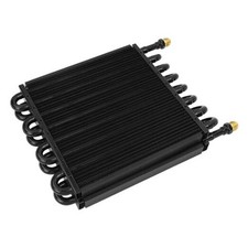 16 Pass Universal Transmission Oil Cooler Kit 1/2 Inch Tube and Fin black
