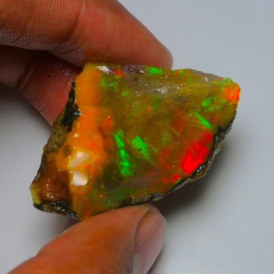 Ethiopian Oil Opal Specimen  59.20  cts Natural Rough Gemstone - Fire Opal Roug