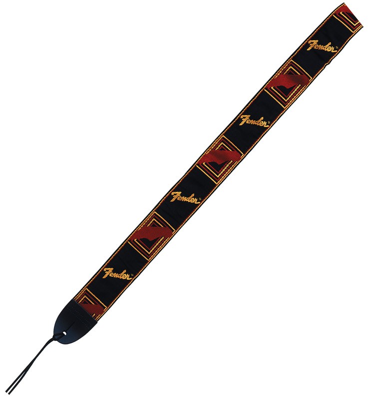 Fender 2 inch Monogrammed Guitar Strap, Black,Yellow,Red (NEW)