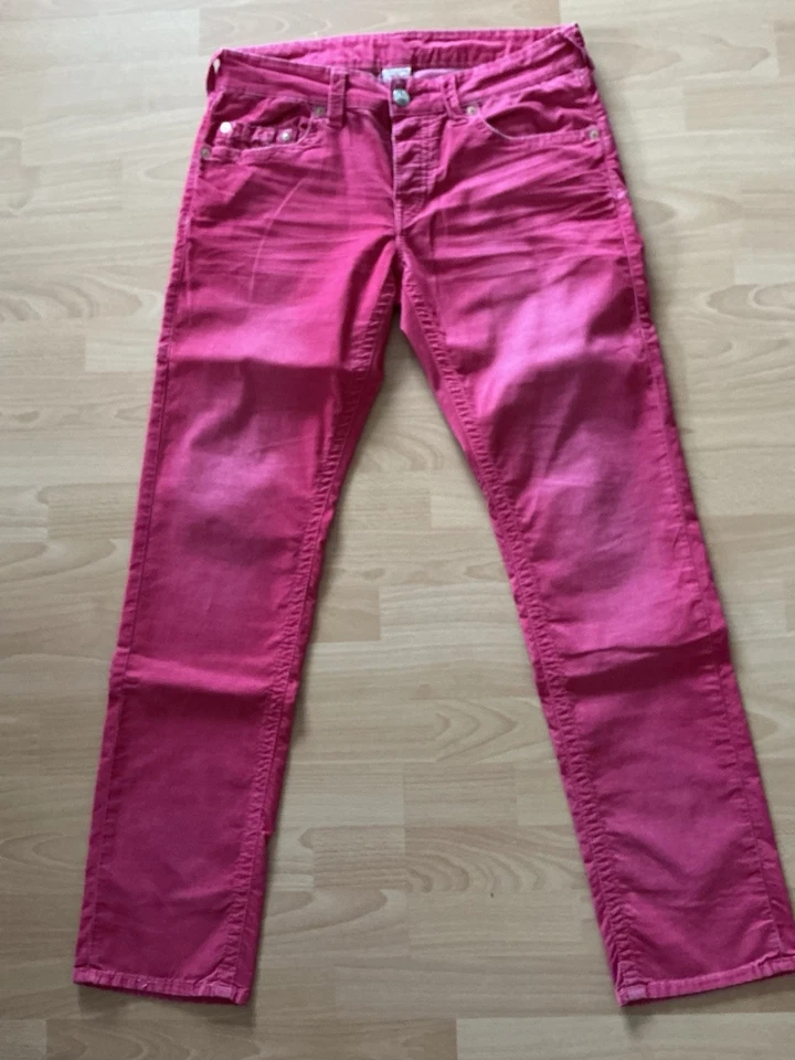 TRUE RELIGION Stretch-Cordhose, Modell GENO, rot, Größe 32 - Bild 1 von 4