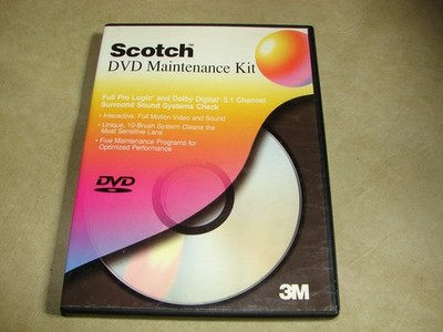 Scotch DVD Player Maintenance Kit 3M ~ Supports DVD DVD-ROM DVD-R DVD-RW