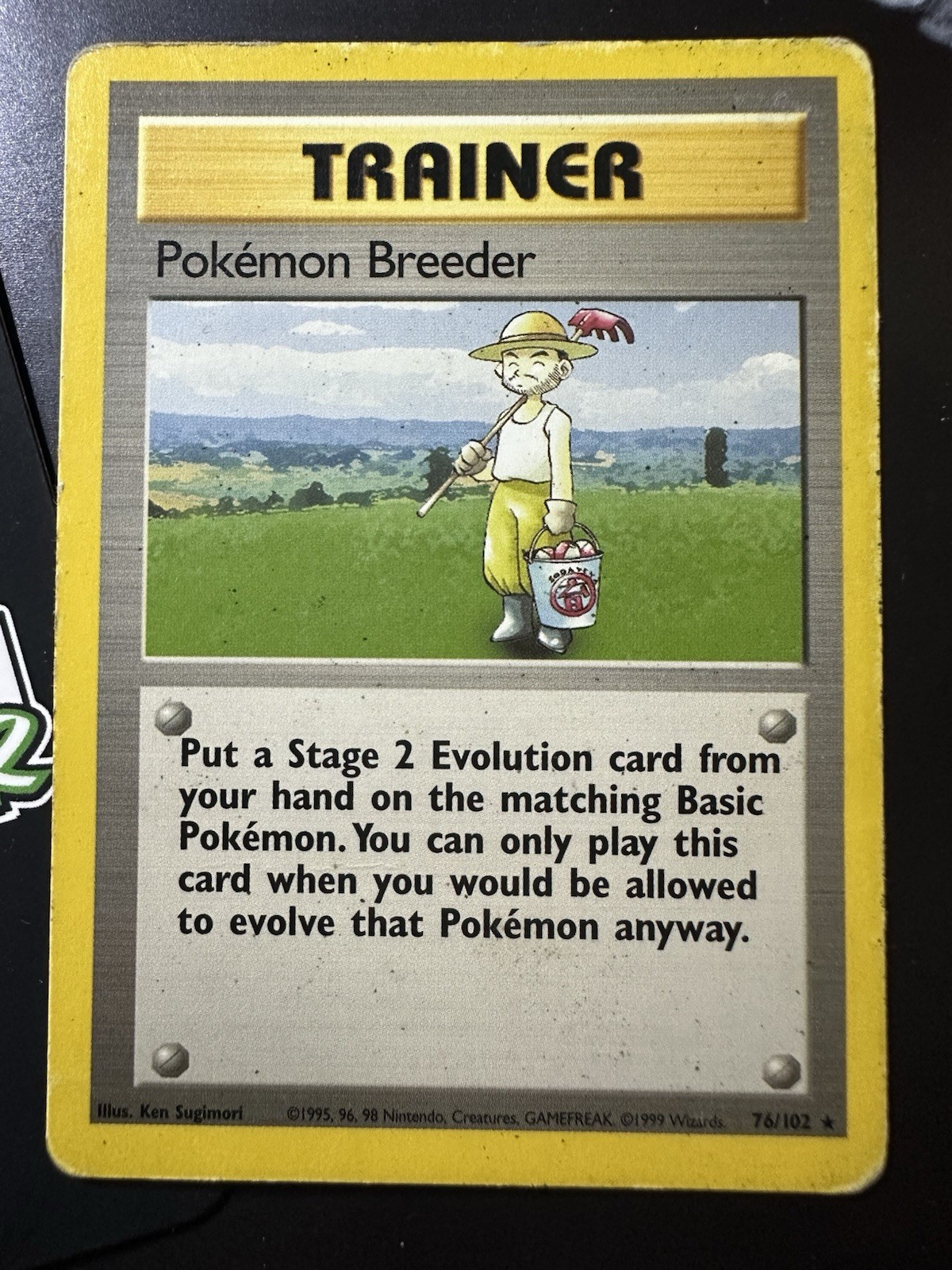 Pokemon Breeder 76/102, Base Set Pokemon TCG WOTC Vintage 1999 Non Holo Rare, MP