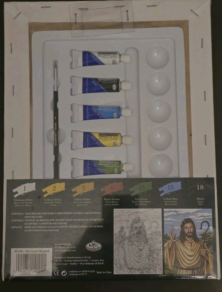 Kit Pintura Real Por Número Artista Lienzo Serie 9"X12"-El Buen Pastor PCS-10 Foto 4 de 4