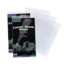 BCW Silver Age Comic Book Bags Resealable Acid Free Protective Sleeves 7x10.5