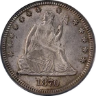 1870-P Seated Liberty Quarter CAC Sticker OGH PCGS MS61 Key Date Strong Strike