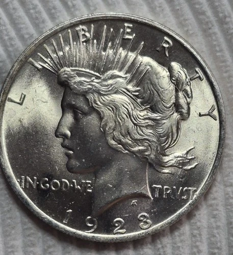 1923 P Peace Silver Dollar. Estimated Uncirculated Mint State 65. A0795.