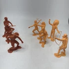Vtg Original Louis Marx 6" in Cowboys & Indiand Plastic Figures 1960's Lot of 7