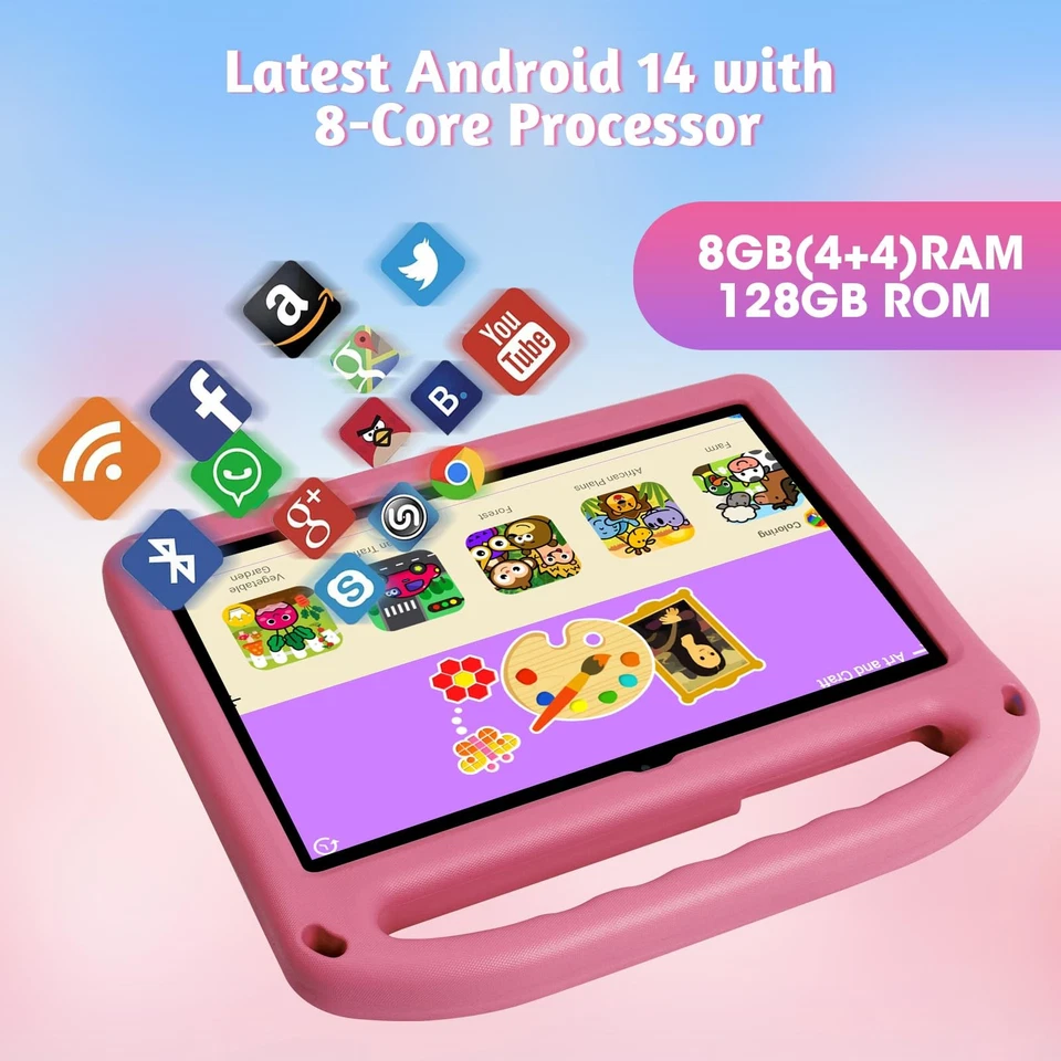 2025 Upgraded Kids Tablet, 10 Inch Android 14 Tablet for Kids, 8GB (4+4) RAM ... - Image 2 of 4