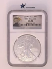 2014 Silver Eagle NGC MS70 Eagle Label