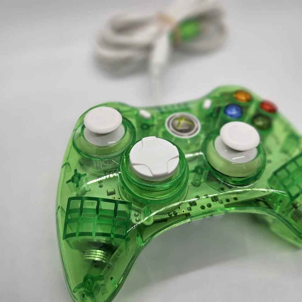 Rock Candy Xbox 360 Controller Green wired PL-3760 gaming colorful paddle video - Image 3 of 4