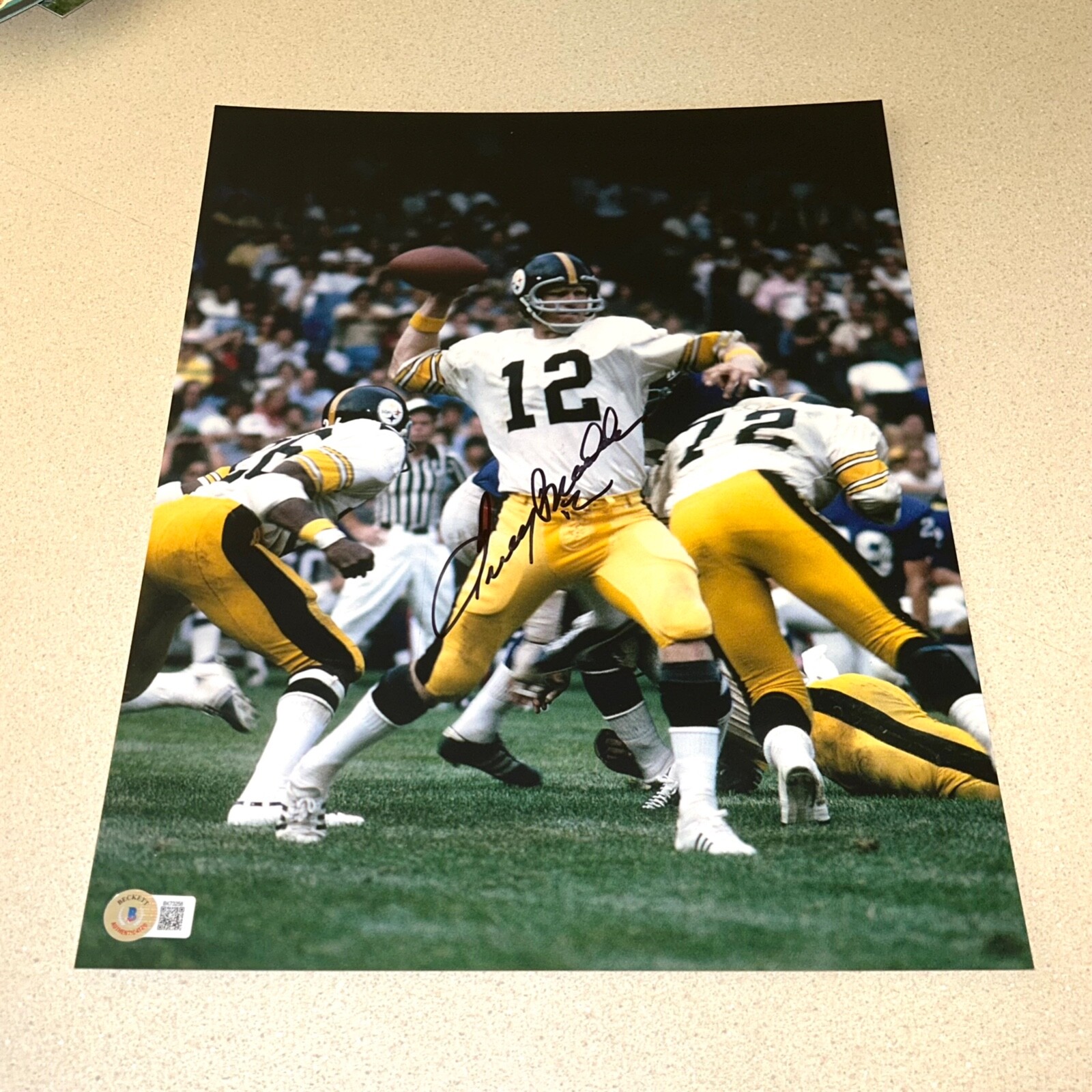 Terry Bradshaw Autographed Signed Pittsburgh Steelers 11X14 BECKETT BAS COA 