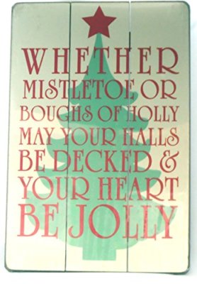 Be Jolly rustikal Weihnachten hängend Wandbild Holz Geschenk Schild groß 30cm x45cm 