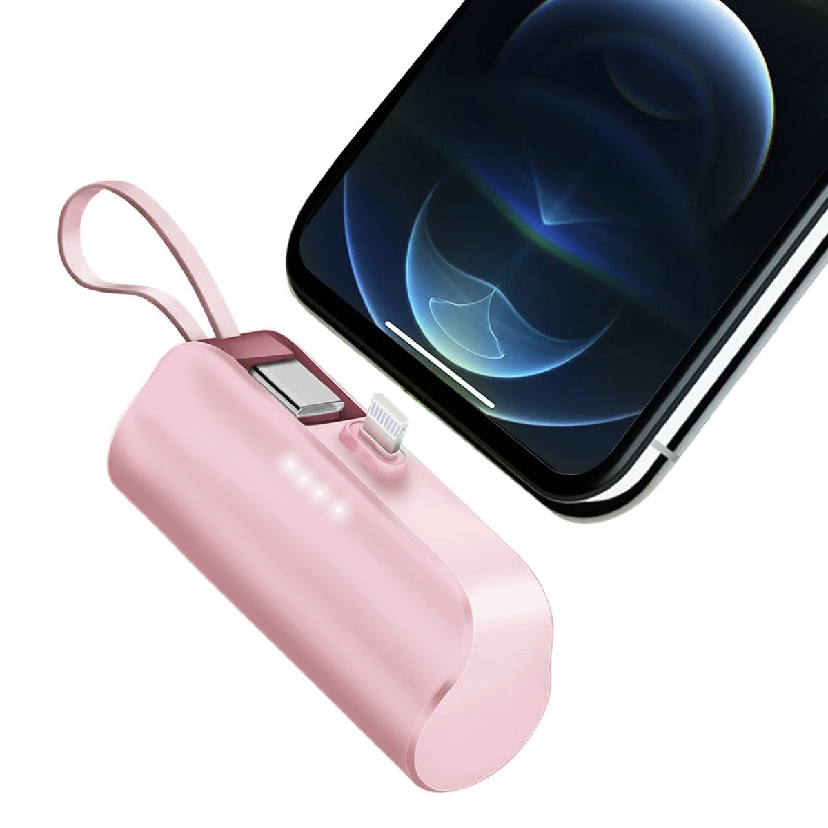 Portable Power Bank 5000mAh Charger Built In Cable Mini Powerbank Cute
