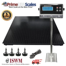 5 Year Warranty 4x4 Floor Scale 48"x48" Indicator Stand 10,000 lb x 1 lb.