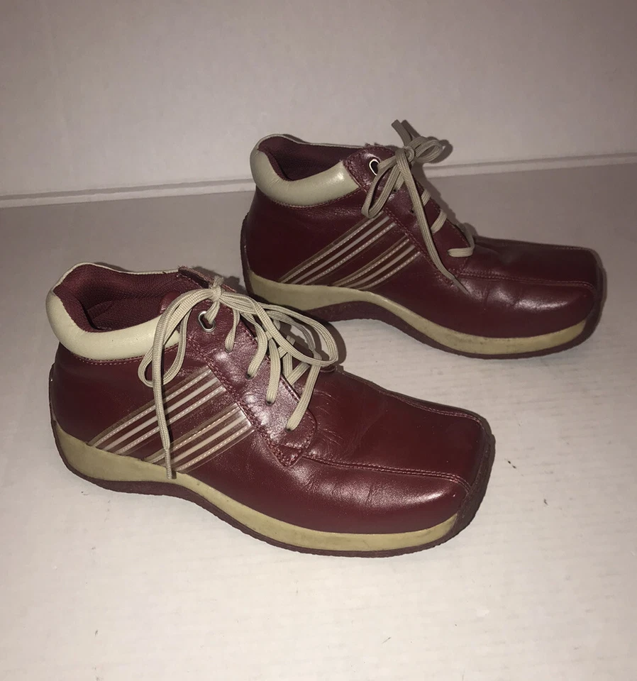 De Colección Años 90 Y2K Wanted Rojo Puntera Cuadrada Senderista Botas Altas Zapatos talla 7M Foto 3 de 4