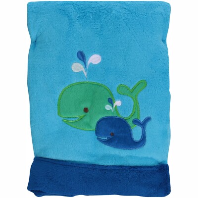 Little Bedding: Splish Splash Baby Blanket-Whales by NoJo