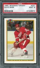 1990 BOWMAN TIFFANY #231 DAVE BARR PSA 9 MINT RARE POP 1