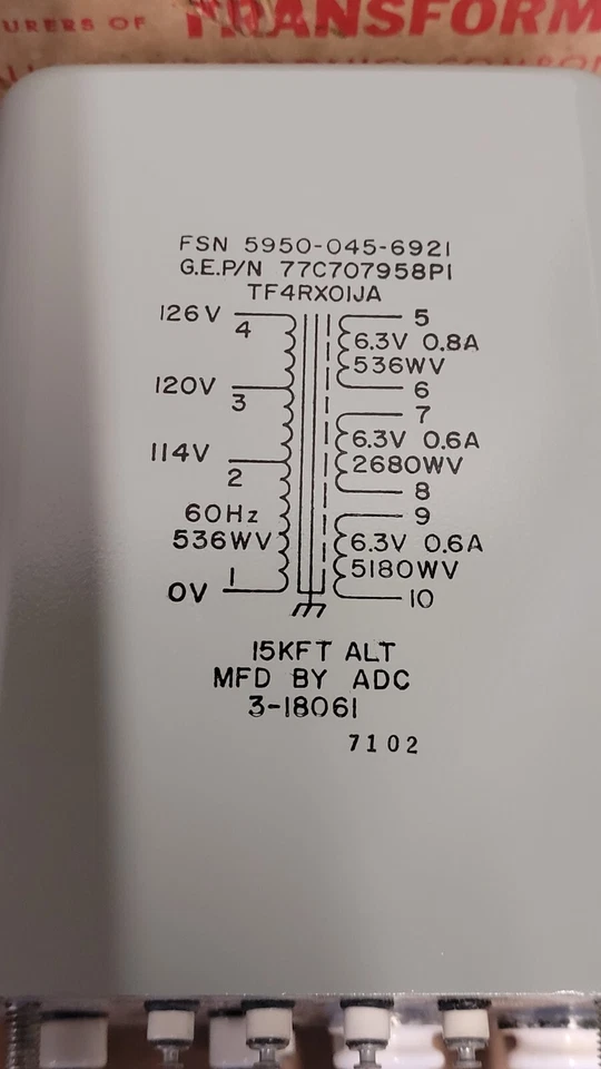 NOS ADC 3-18061 Transformer GE 77C707958P1 X5 - Image 3 of 3