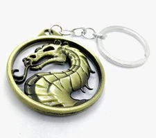 MORTAL KOMBAT KEYCHAIN Bronze Dragon Game Logo Pendant Key Chain/Keyring