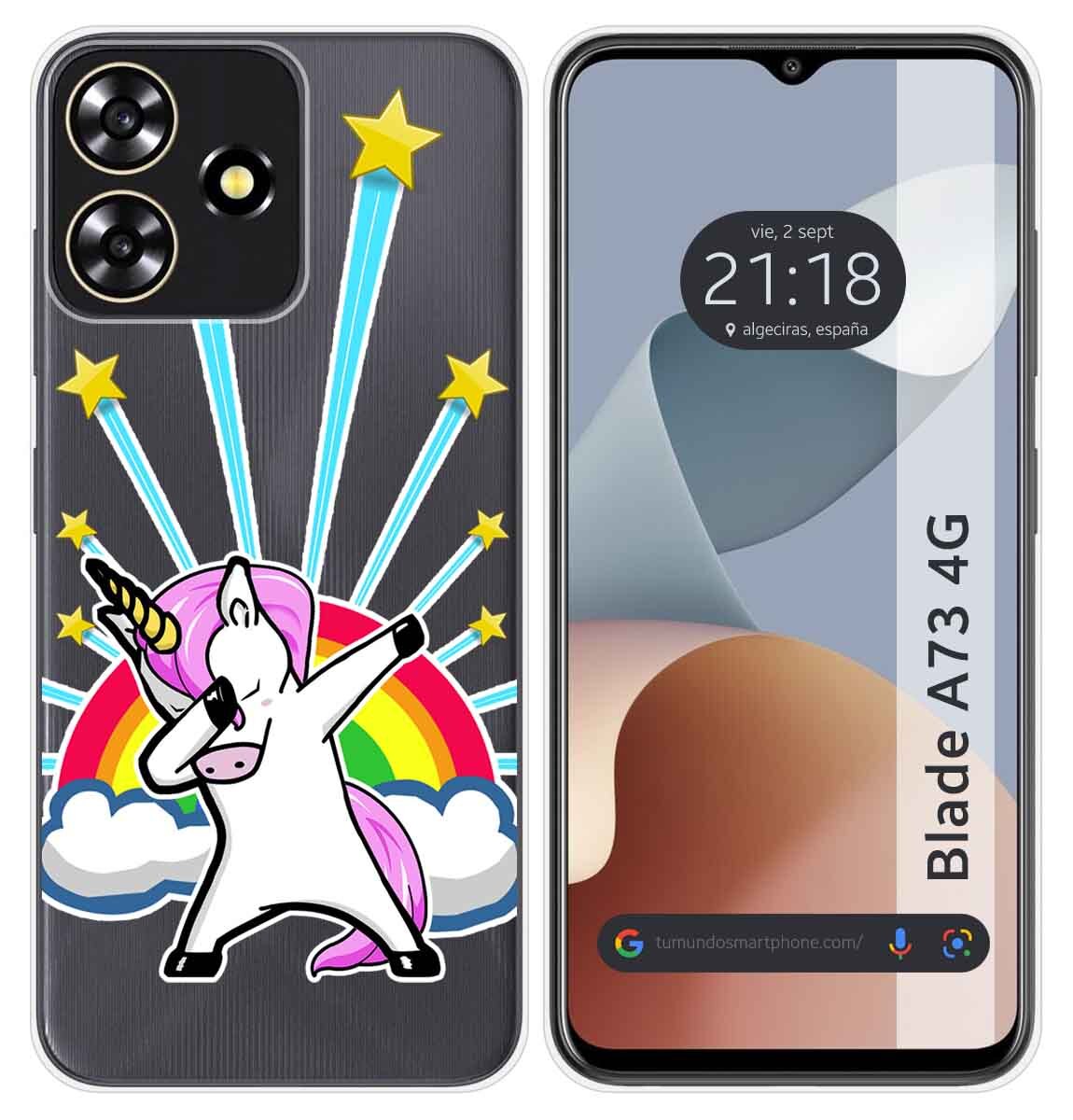 Cover Silicone Trasparente per ZTE Blade A73 4g Disegno Unicorno Disegni