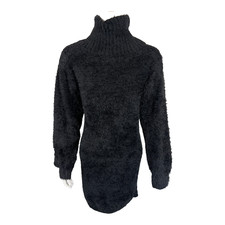 All Worthy Hunter McGrady Women's Sweater Midi Dress Solid Black Small Size