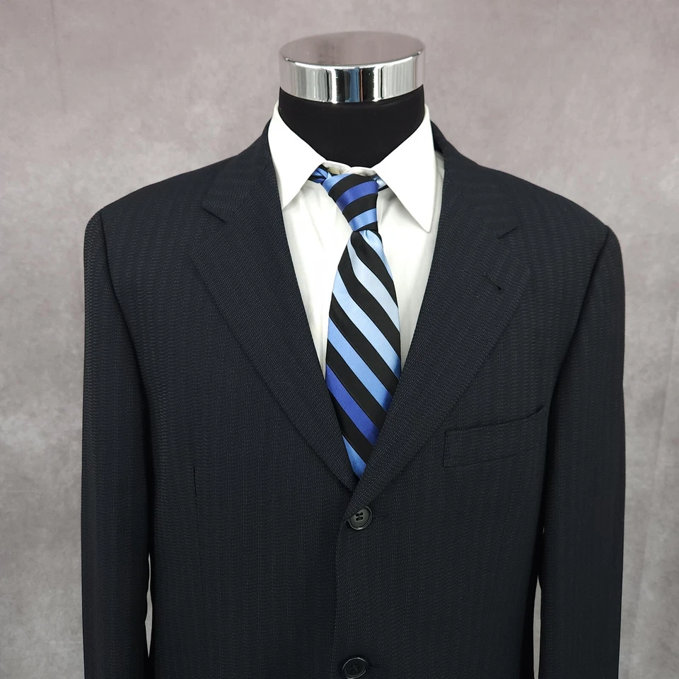 Hugo Boss Blazer Mens 40S Black Einstein Omega Sports Coat Suit Jacket Vtg USA - Image 3 of 4