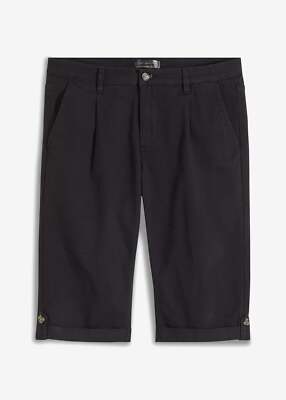Neu Bermuda mit Bundfalte Regular Fit Gr. 54 Schwarz Herrenbermuda Long-Shorts