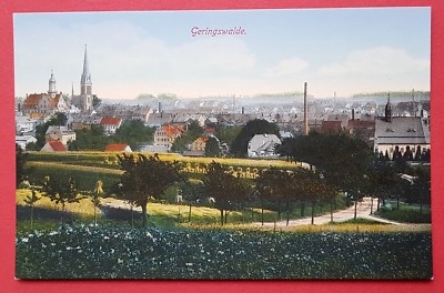 AK GERINGSWALDE in Sa. um 1910 Ortsansicht mit Kirche   ( 28063
