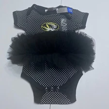 Mizzou two feet ahead Missouri Tigers polka Dot baby tutu one piece sz 6 mo TA
