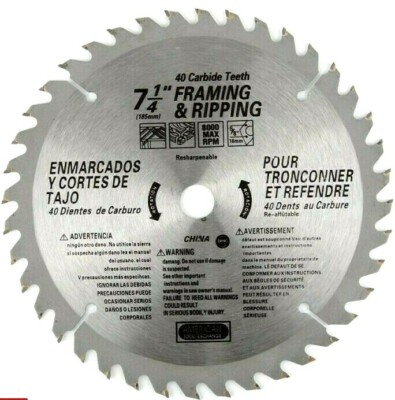 1 pc Saw Blades 7-1/4''x 40TH Carbide Tipped Wood Cut Saw Blade 5/8 Diamond Arbor