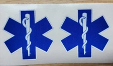 2 Star Of Life EMT Refective Decals