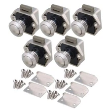 5 Pack Push Button Keyless Locks Latch Knob for RV Drawer Cupboard Cabinet Door