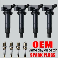 4X OEM Ignition Coil & Iridium Spark Plugs For Toyota Corolla Matrix 1.8L UF247