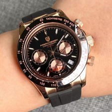 40mm Pagani Design Chronograph Rose Gold Sapphire Glass Japan VK63 Quartz Watch