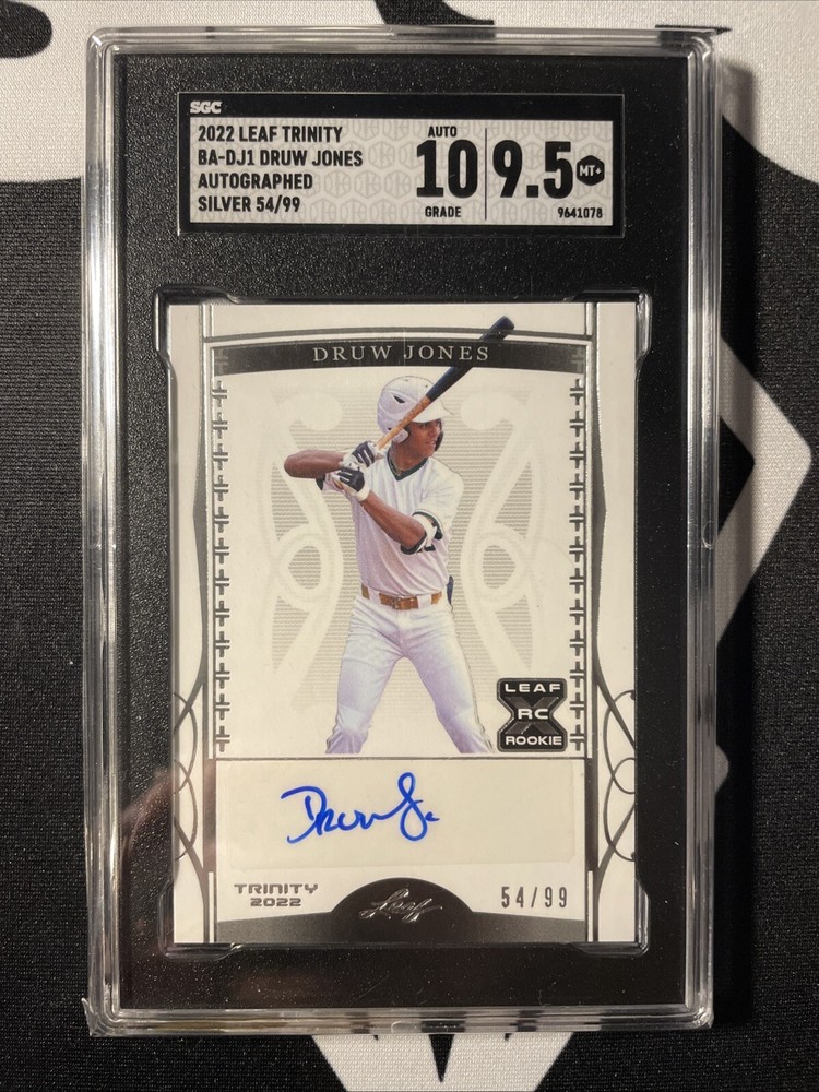2022 Leaf Trinity - Silver Foil #BA-DJ1 Druw Jones /99 SGC 9.5