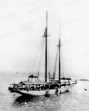 8x10 Print Errol Flynn Yacht Zaca Schooner American Expedition 1946 #RBOT