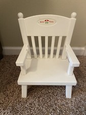Silla alta blanca vintage American Girl Bitty Baby para muñecas corazón rojo flores