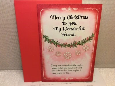BLUE MOUNTAIN ARTS BLUE MOUNTAIN CHRISTMAS GREETING CARD New w/Envelope "My Wonderful Friend..."