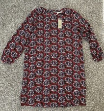 Ann Taylor LOFT Dress Size X-Small Red Floral Long Sleeve Knee Length Short