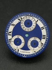 CRONOGRAFO ORIGINALE NUOVO CARTIER DIAL SANTOS RONDE REF 1500 BLUE ROMAN NUMERAL
