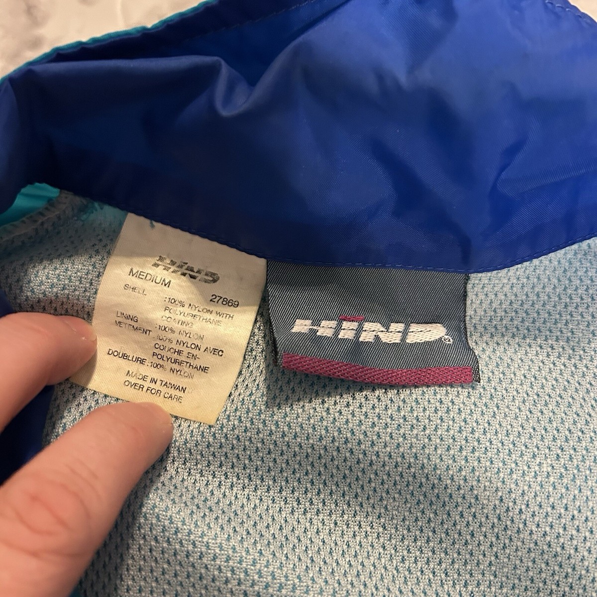 Vintage 90s Hind Blue Teal Wind Breaker Jacket Size Medium | eBay