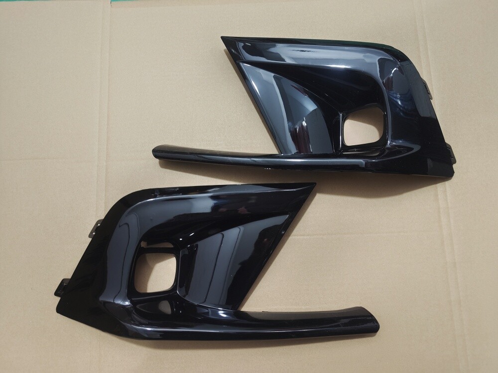 Front Bumper Fog Light Cover Gloss Black Trim For Civic 11th 2022-2024