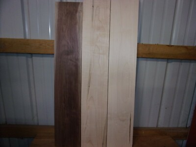 3 PC 1 PC WALNUT & 2 PC SOFT MAPLE LUMBER WOOD KILN DRIED BOARD LOT 287T FLAT